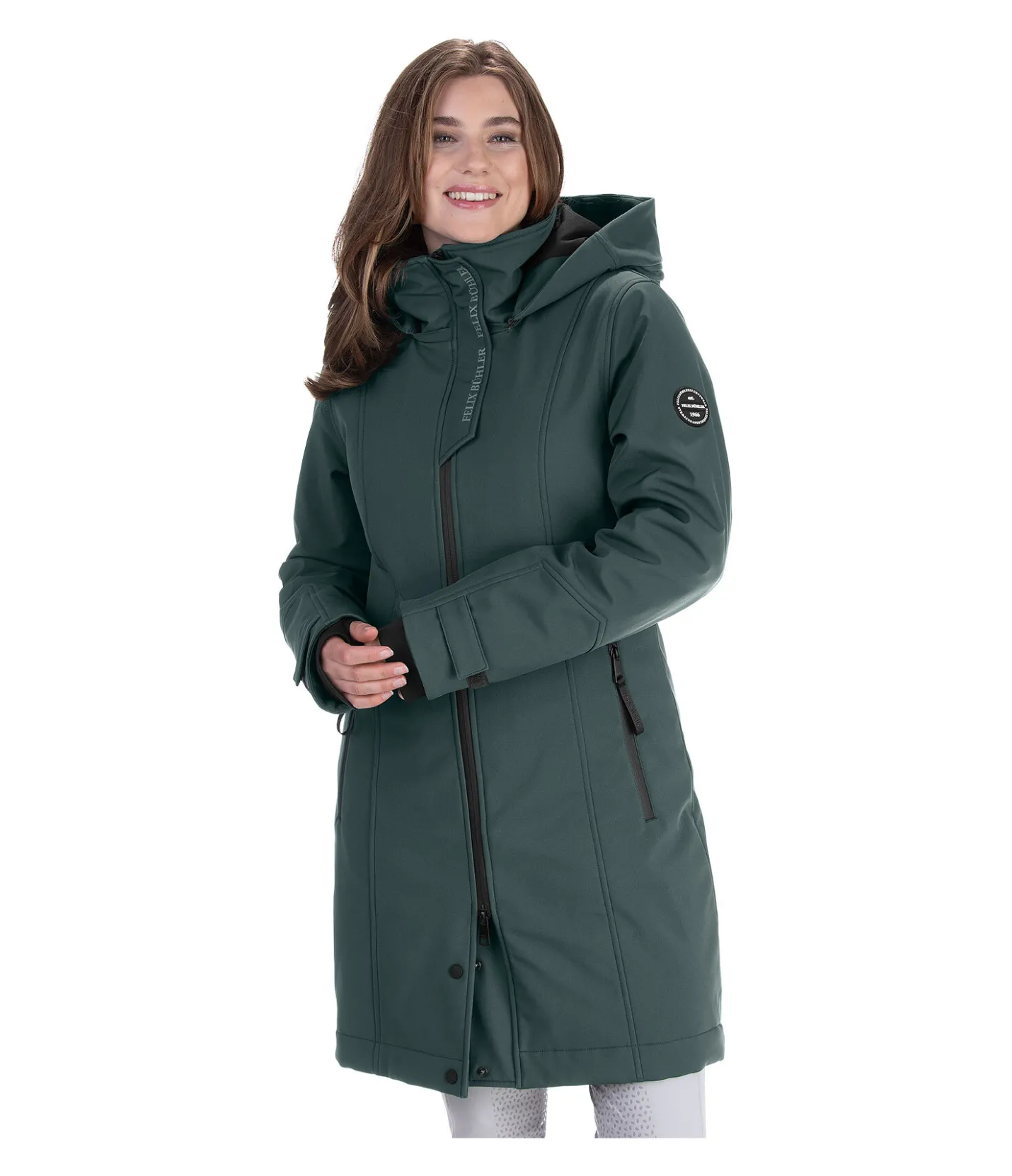 Felix Bühler Manteau d'équitation softshell à capuche Aurelie thé vert Discount