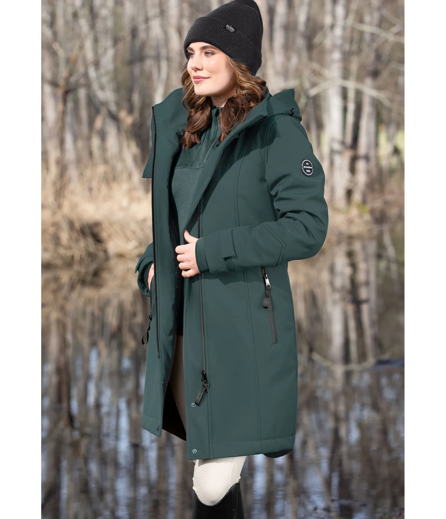 Felix Bühler Manteau d'équitation softshell à capuche Aurelie thé vert Discount