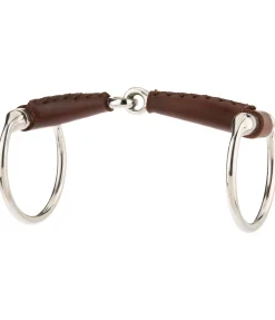 SILK STEEL Mors à olives simple brisure en cuir brun Hot