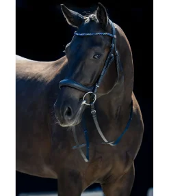 CLARIDGE HOUSE Muserolle anatomique sans noseband en cuir gras Mix & Match PRO noir/argenté Online