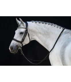 CLARIDGE HOUSE Muserolle anatomique sans noseband en cuir gras Mix & Match PRO noir/argenté Online
