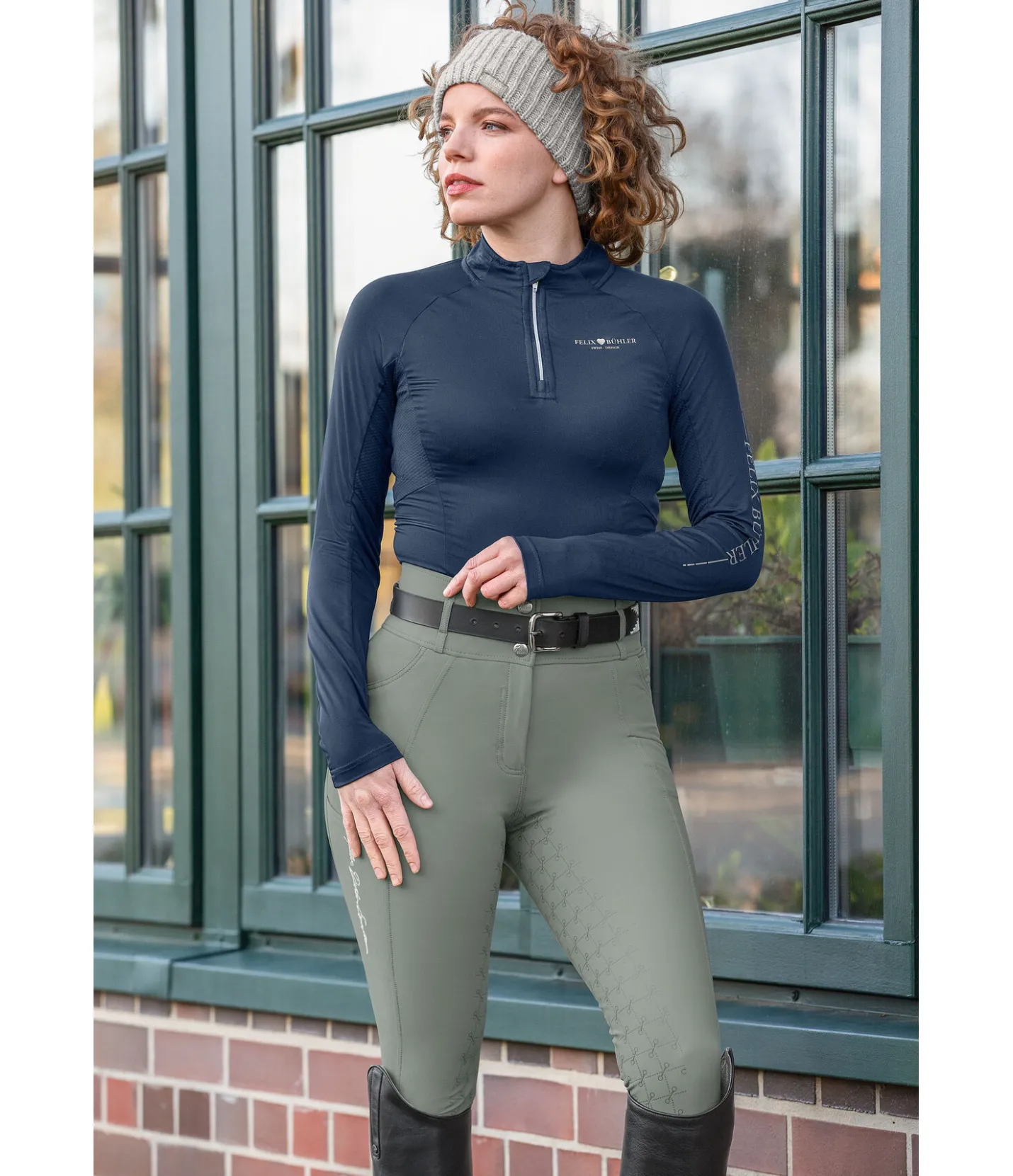 Felix Bühler Pantalon d'équitation à fond intégral grip Femke vert pastel New