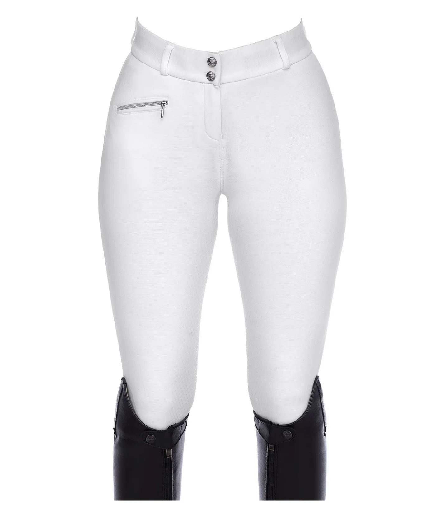 Equilibre Pantalon d'équitation à fond intégral grip Basic blanc Discount