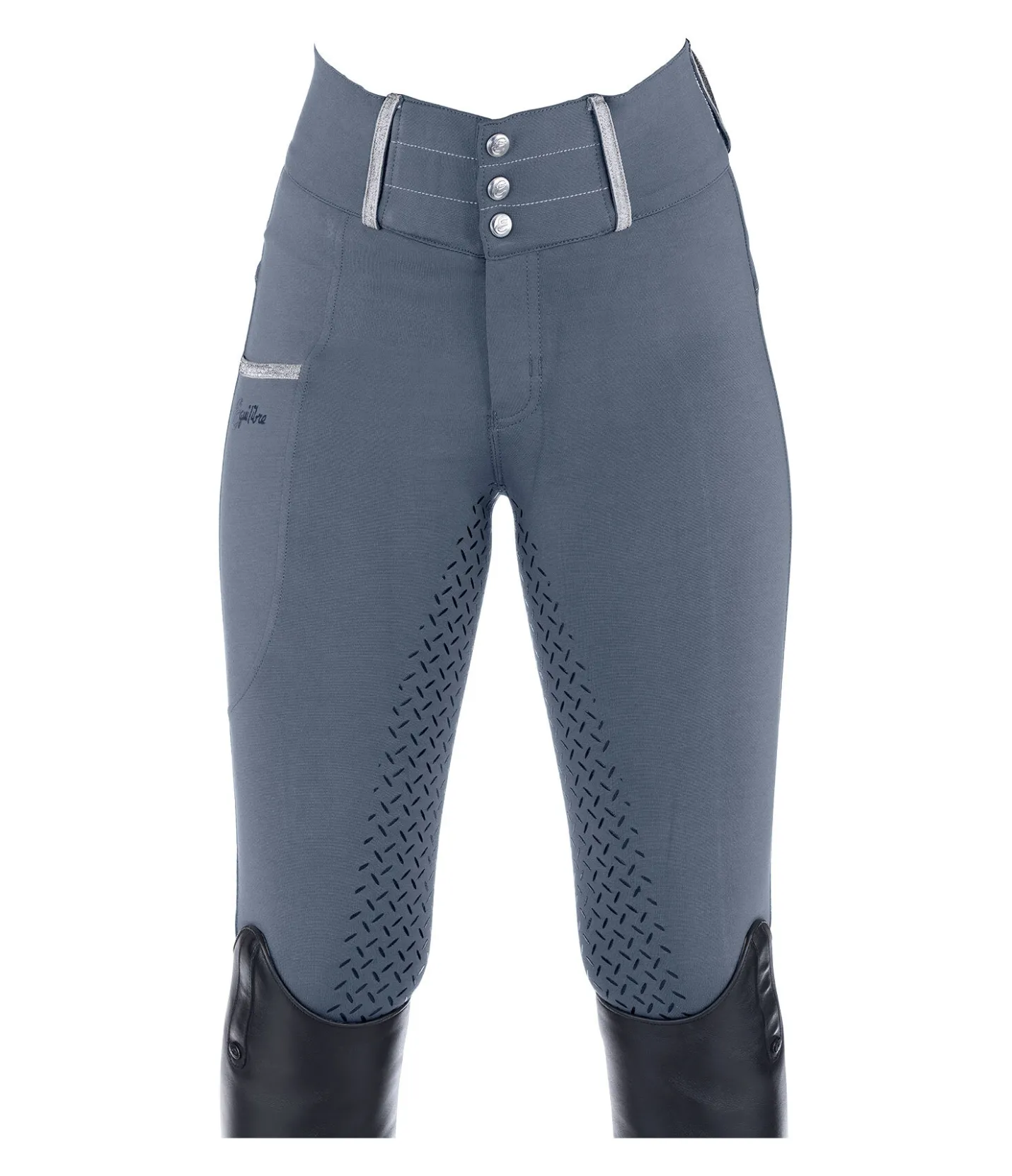 Equilibre Pantalon d'équitation à fond intégral grip enfant Amira denim clair New