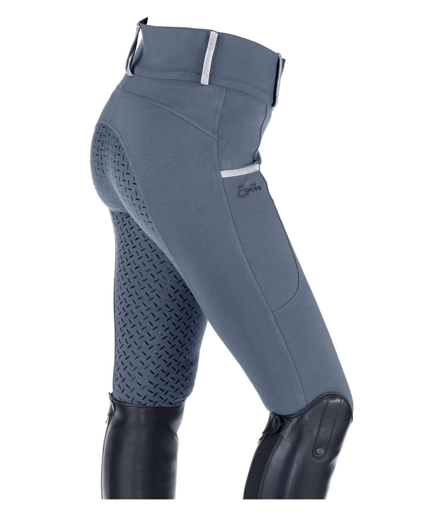 Equilibre Pantalon d'équitation à fond intégral grip enfant Amira denim clair New
