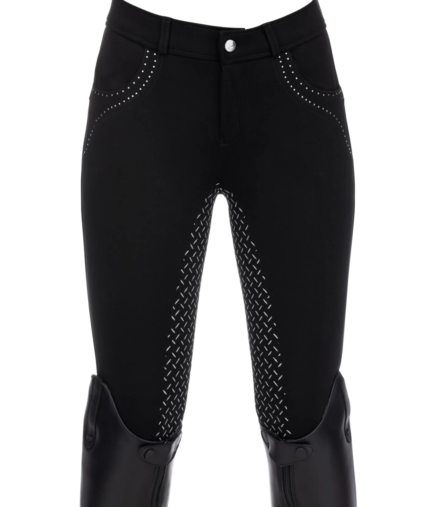 Equilibre Pantalon d'équitation à fond intégral grip enfant Caria noir Sale