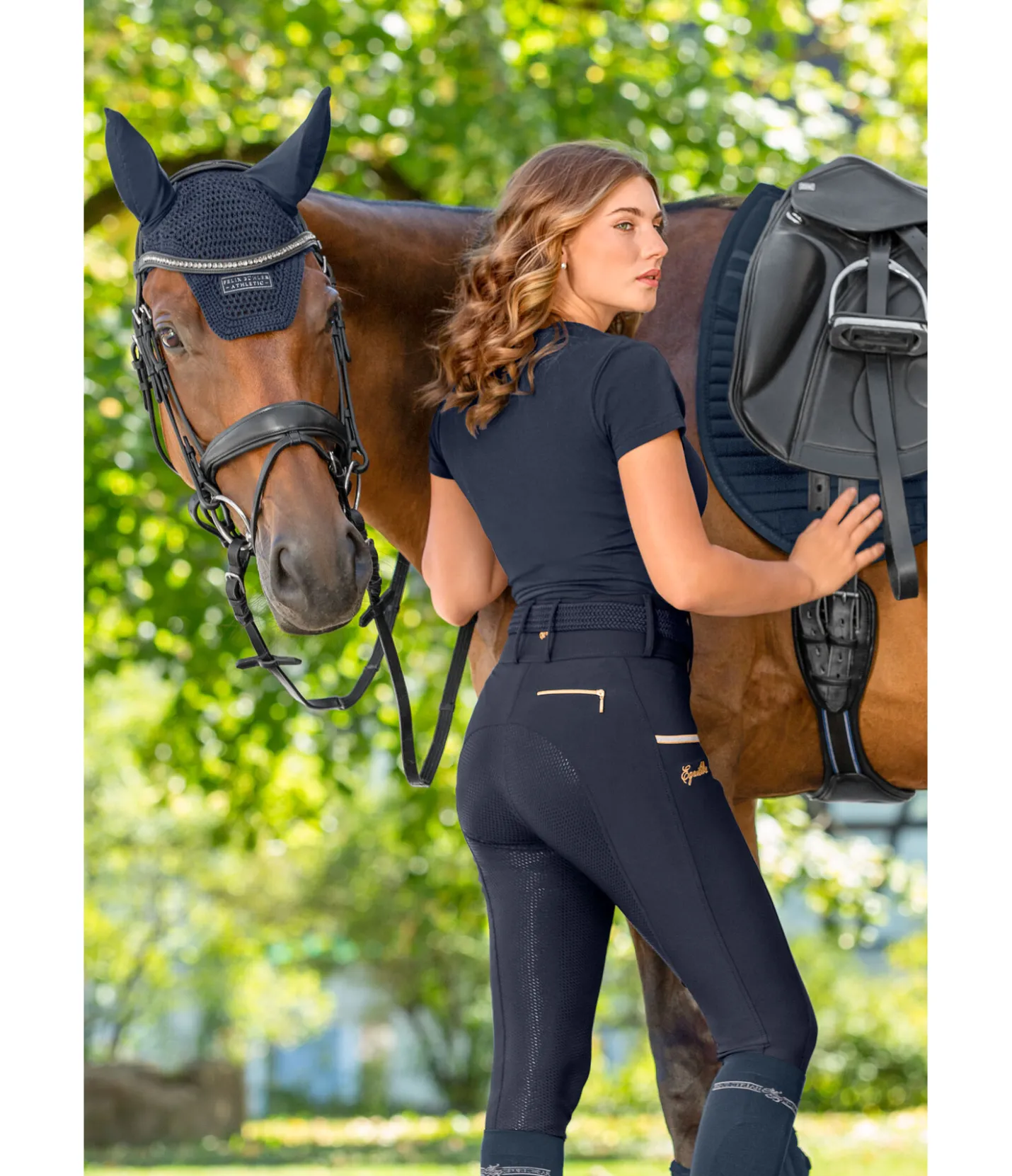 Equilibre Pantalon d'équitation à fond intégral grip Tamina navy Sale