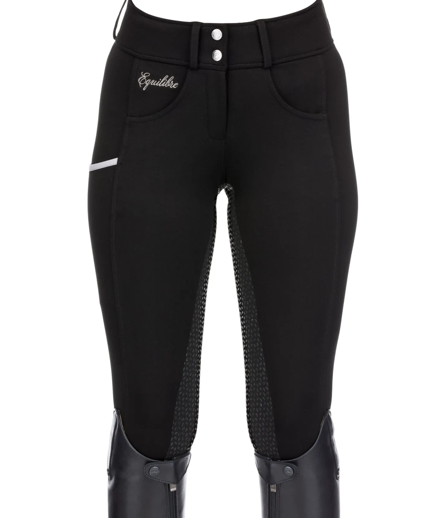 Equilibre Pantalon d'équitation confort taille haute à fond intégral grip Juliane noir Outlet