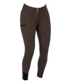Equilibre Pantalon d'équitation confort taille haute à fond intégral grip Juliane chocolat noir
