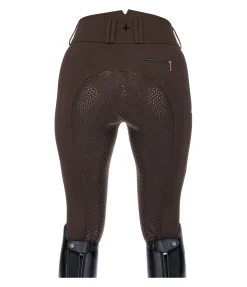 Equilibre Pantalon d'équitation confort taille haute à fond intégral grip Juliane chocolat noir