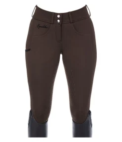 Equilibre Pantalon d'équitation confort taille haute à fond intégral grip Juliane chocolat noir