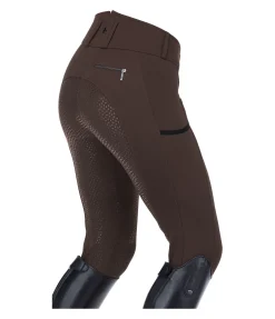 Equilibre Pantalon d'équitation confort taille haute à fond intégral grip Juliane chocolat noir