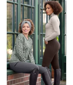 Equilibre Pantalon d'équitation confort taille haute à fond intégral grip Juliane chocolat noir
