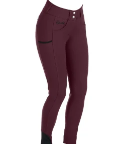 Equilibre Pantalon d'équitation confort taille haute à fond intégral grip Juliane vignoble Hot
