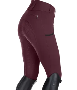 Equilibre Pantalon d'équitation confort taille haute à fond intégral grip Juliane vignoble Hot