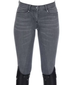 Felix Bühler Pantalon d'équitation denim à fond intégral Grip Linea gris