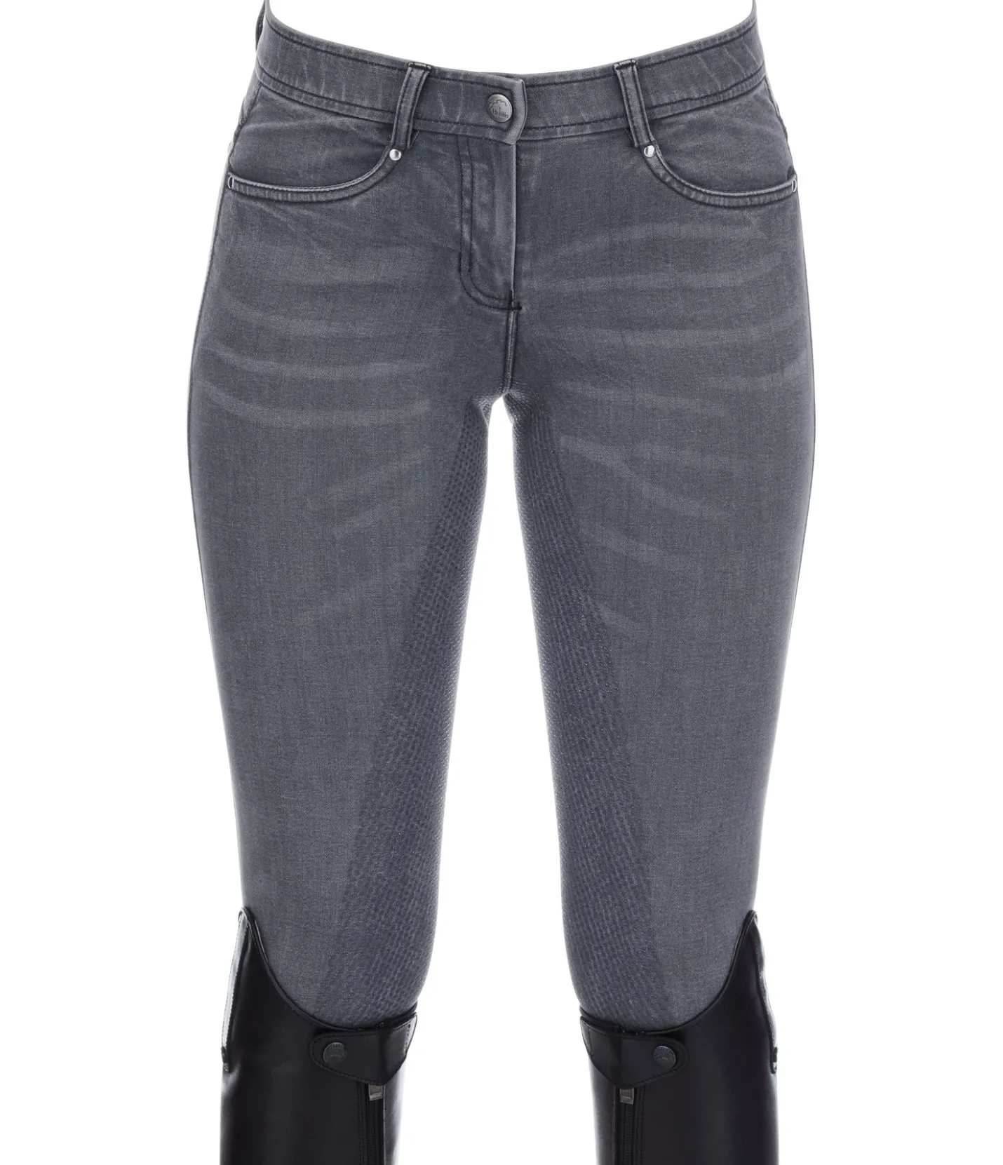 Felix Bühler Pantalon d'équitation denim à fond intégral Grip Linea gris