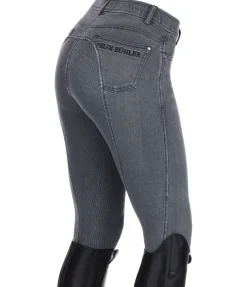 Felix Bühler Pantalon d'équitation denim à fond intégral Grip Linea gris