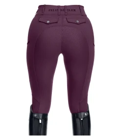 Felix Bühler Pantalon d'équitation d'été hybride à fond intégral grip Samira-Mesh noir-violet Best