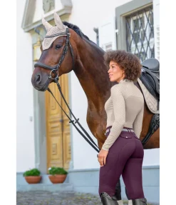 Felix Bühler Pantalon d'équitation d'été hybride à fond intégral grip Samira-Mesh noir-violet Best