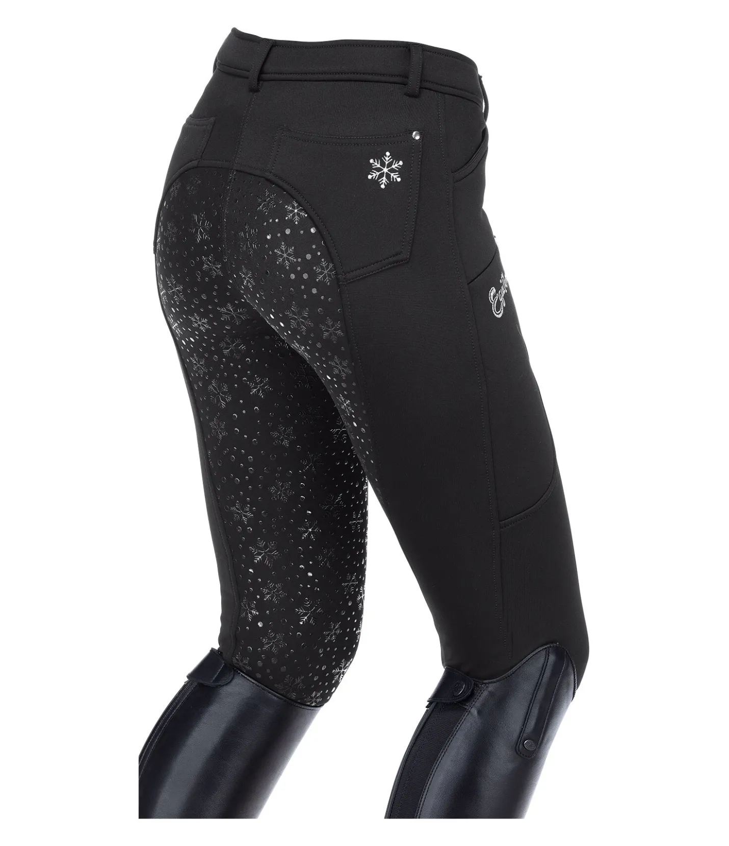 Equilibre Pantalon d'équitation hybride et thermique à fond intégral grip enfant Caitlyn II noir Discount