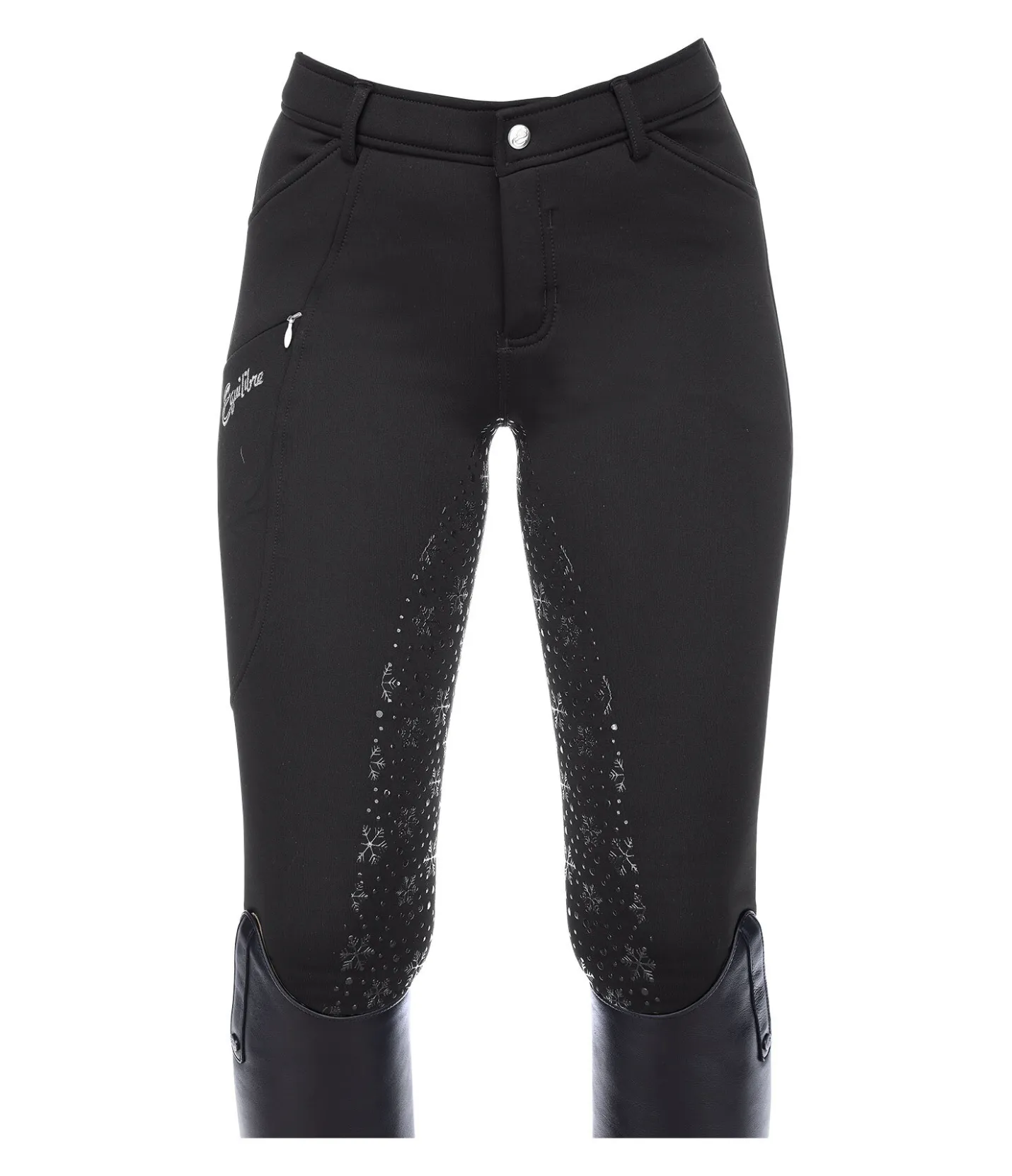 Equilibre Pantalon d'équitation hybride et thermique à fond intégral grip enfant Caitlyn II noir Discount