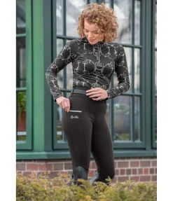 Equilibre Pantalon d'équitation hybride à fond intégral grip Functional-Basic noir Best
