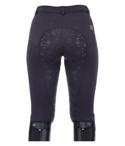 Equilibre Pantalon d'équitation hybride et thermique à fond intégral grip enfant Caitlyn II bleu minuit Sale