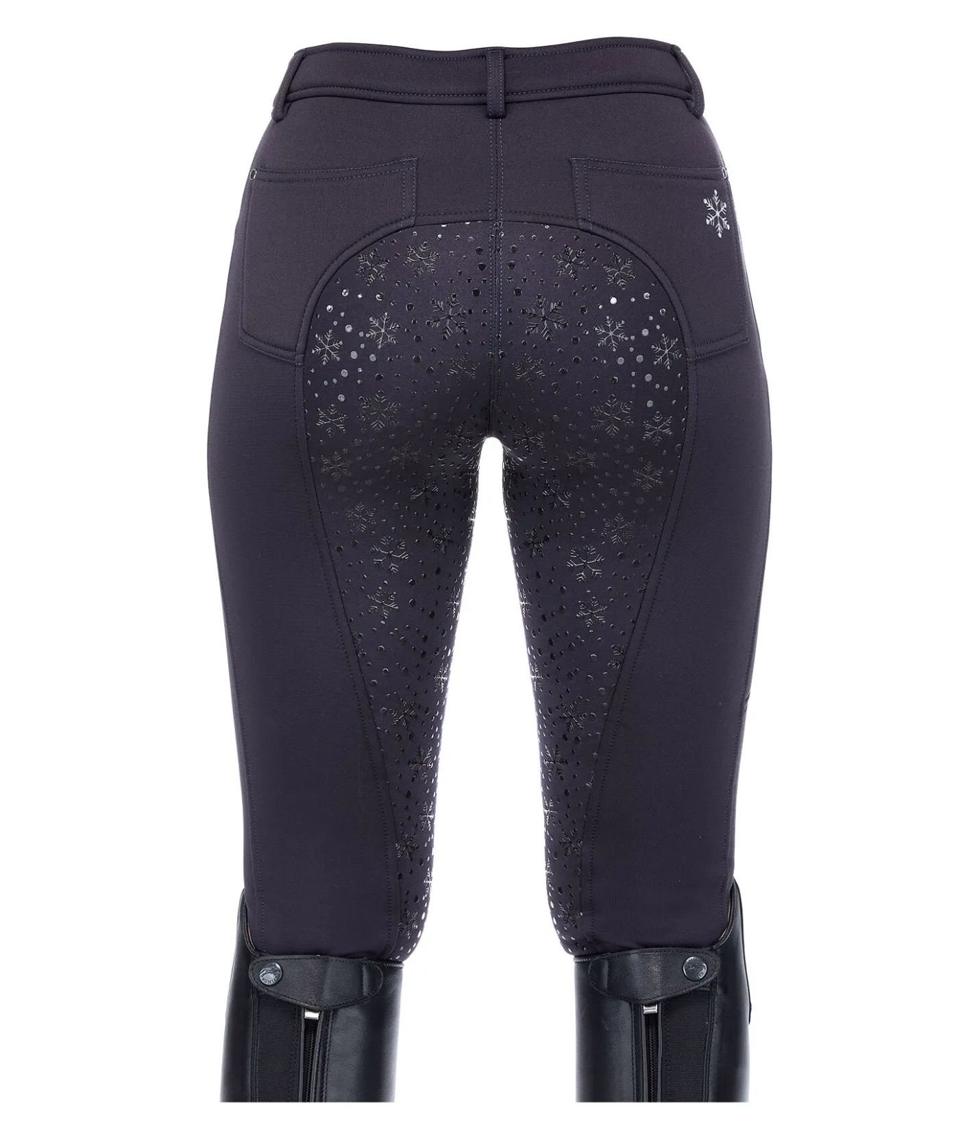 Equilibre Pantalon d'équitation hybride et thermique à fond intégral grip enfant Caitlyn II bleu minuit Sale