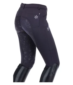 Equilibre Pantalon d'équitation hybride et thermique à fond intégral grip enfant Caitlyn II bleu minuit Sale