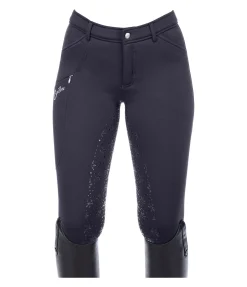 Equilibre Pantalon d'équitation hybride et thermique à fond intégral grip enfant Caitlyn II bleu minuit Sale