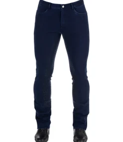 Felix Bühler Pantalon d'équitation jodhpur en jean avec fond intégral grip homme Owen denim Best