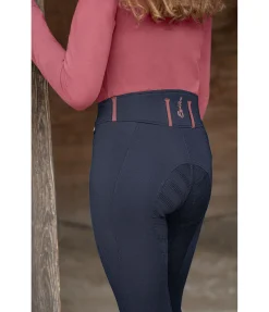 Equilibre Pantalon d'équitation taille haute à fond intégral enfant Olwen navy Hot