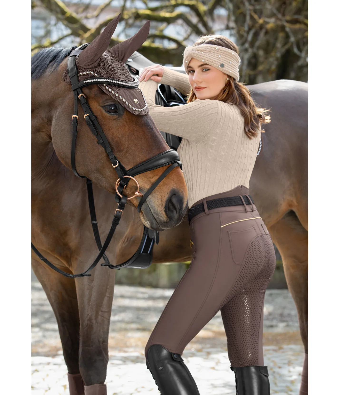 Felix Bühler Pantalon d'équitation taille haute thermique à fond intégral grip Elodie cannelle Clearance