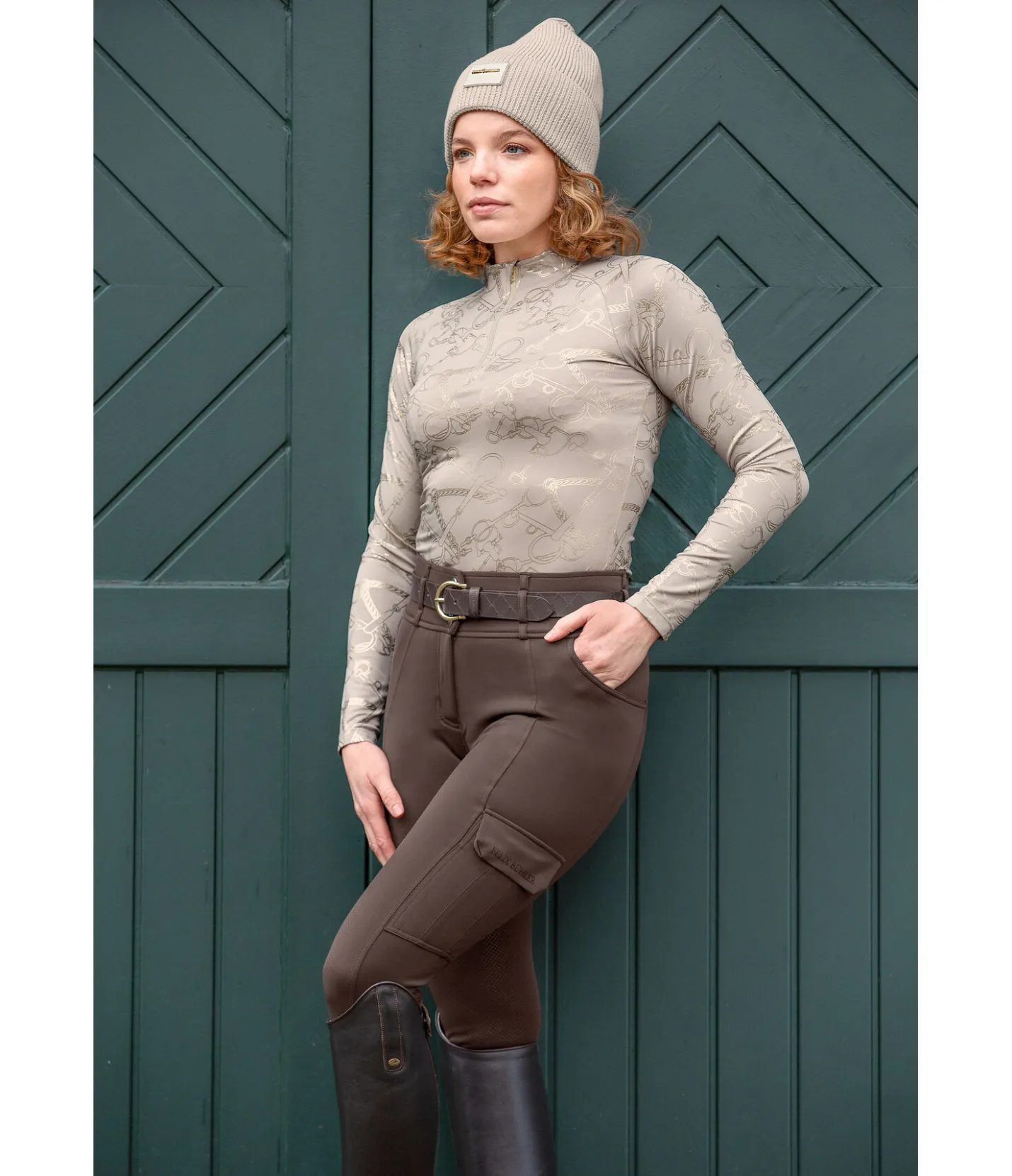 Felix Bühler Pantalon d'équitation thermique hybride à fond intégral grip Madeleine chocolat noir Sale