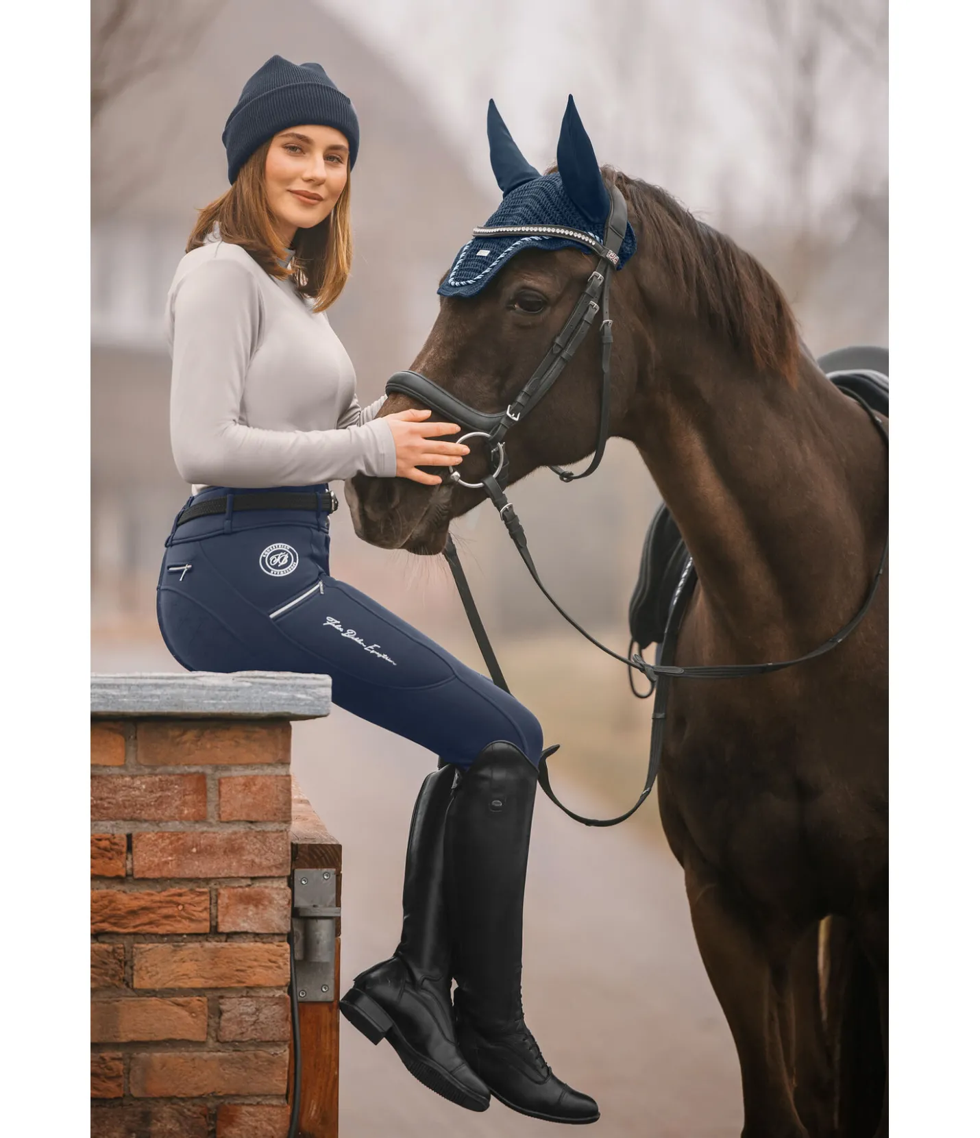 Felix Bühler Pantalon d'équitation thermique hybride à fond intégral grip Cheyenne navy Sale
