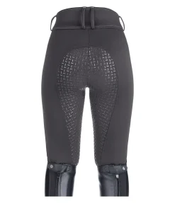 Equilibre Pantalon d'équitation thermique et hybride à fond intégral grip enfant Talea carbone Hot