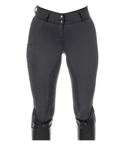 Equilibre Pantalon d'équitation thermique hybride à fond intégral Grip Marleen carbone Sale