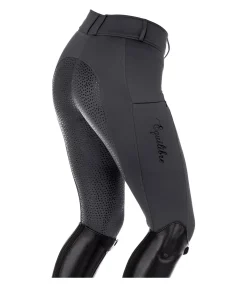 Equilibre Pantalon d'équitation thermique hybride à fond intégral Grip Marleen carbone Sale