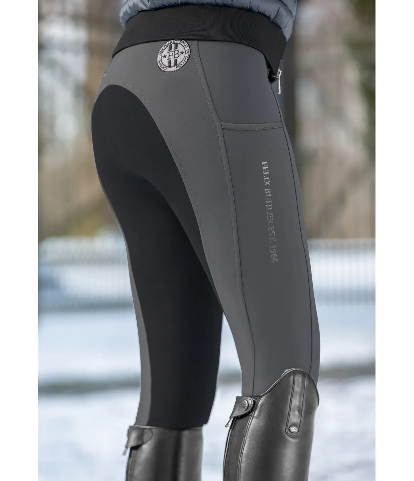 Felix Bühler Pantalon d'équitation thermique pro à fond intégral Juliette carbone Discount