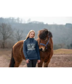 FENGUR Pull à capuche Jondis bleu nuit