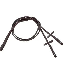 CLARIDGE HOUSE Rênes antidérapantes en cuir Slim Grip marron foncé Online