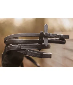 CLARIDGE HOUSE Rênes antidérapantes en cuir Slim Grip marron foncé Online