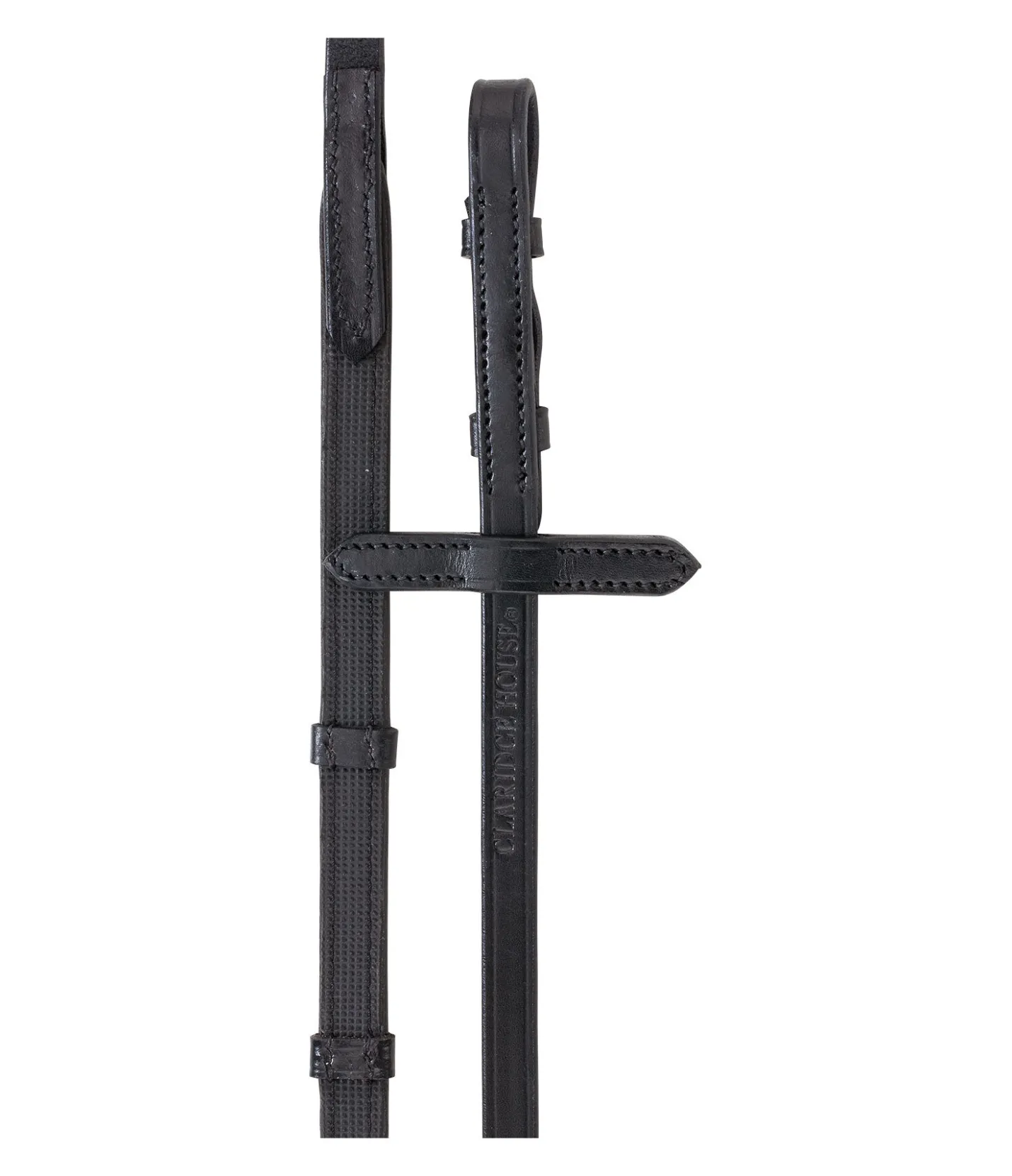 CLARIDGE HOUSE Rênes antidérapantes en cuir Slim Grip noir/argenté Outlet