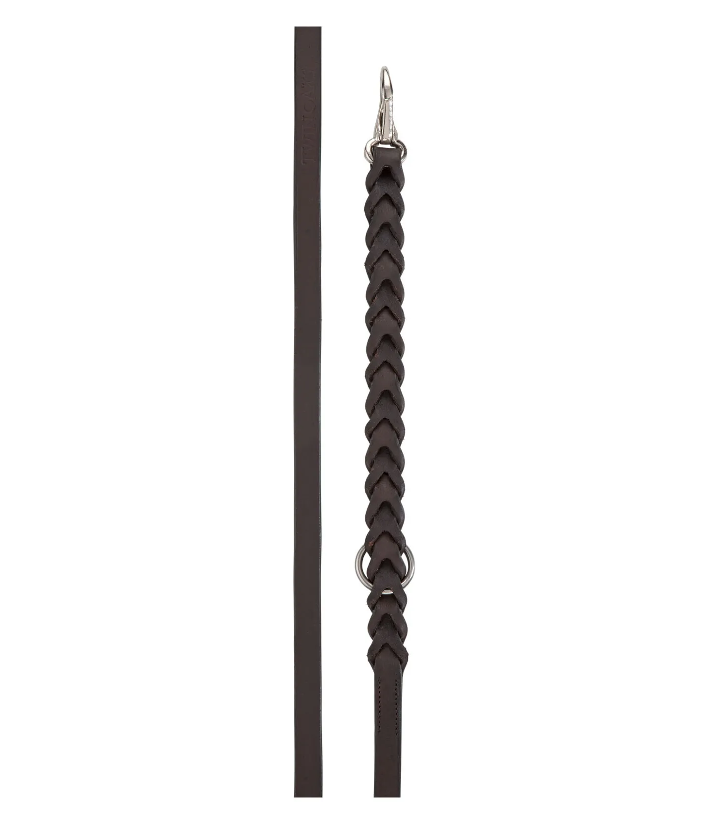 TWIN OAKS Rênes en cuir tressé 2 en 1 Tromm marron foncé Best