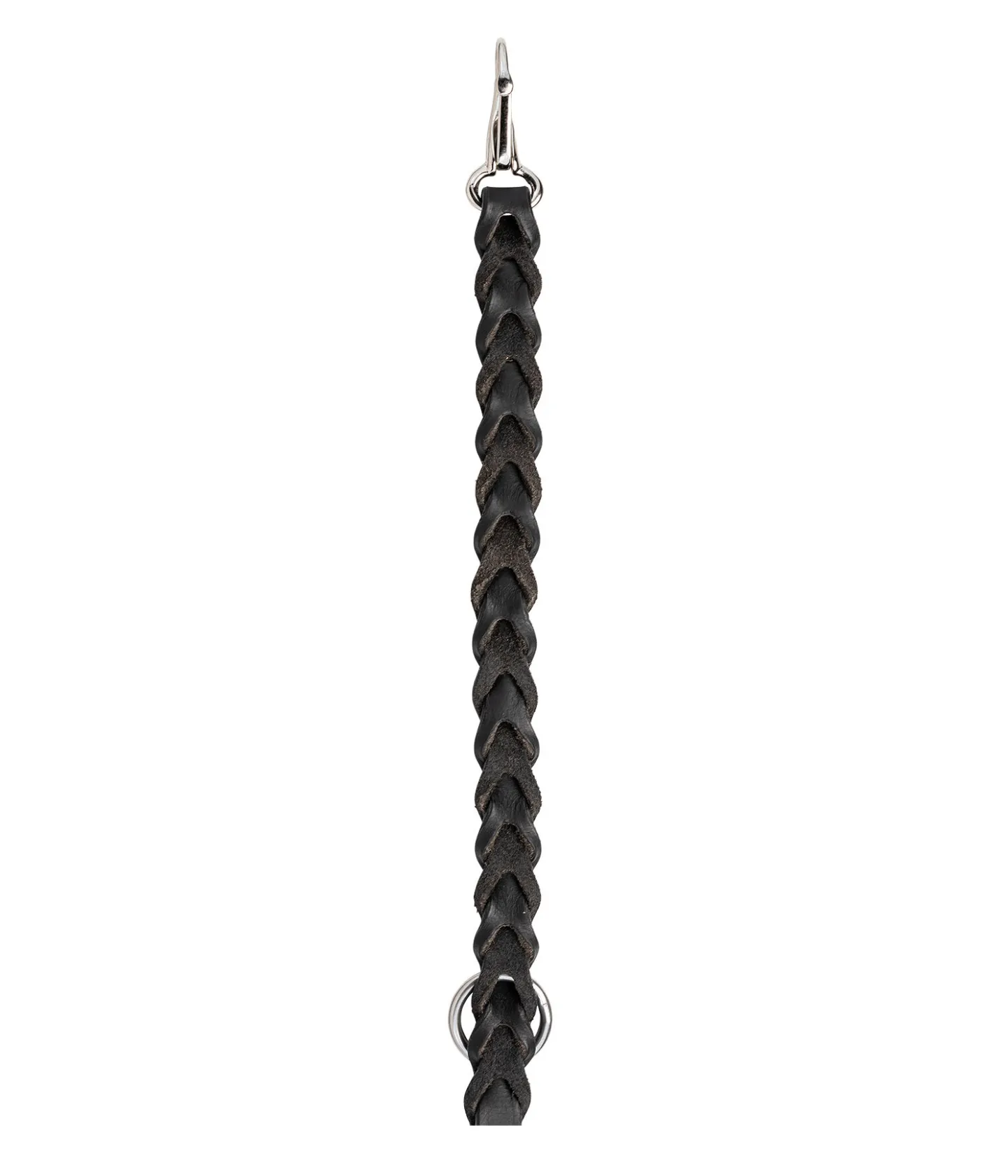TWIN OAKS Rênes en cuir tressé 2 en 1 Tromm noir New