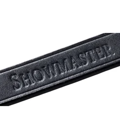 SHOWMASTER Rênes fixes en cuir avec anneaux en caoutchouc noir