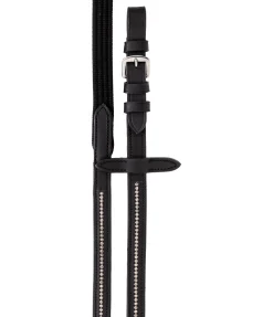 CLARIDGE HOUSE Rênes sangle brillantes en cuir gras Mix & Match PRO noir/argenté Discount