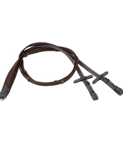 CLARIDGE HOUSE Rênes sangle en cuir gras Stitch marron foncé Discount
