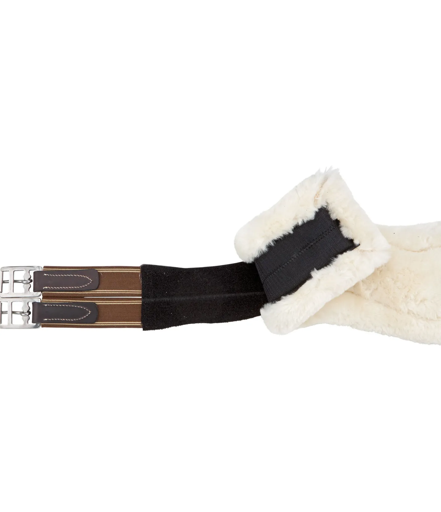 CLARIDGE HOUSE Sangle anatomique en cuir avec polaire Teddy amovible Naira brun